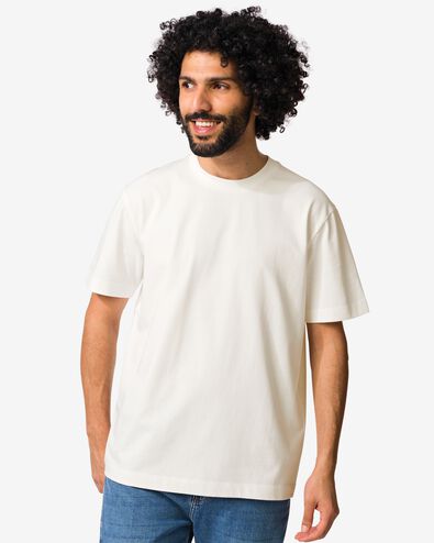 t-shirt homme Elias coupe d&eacute;contract&eacute;e blanc cass&eacute; blanc cass&eacute; - 2129830OFFWHITE - HEMA