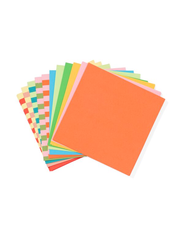 150er-Pack Origamipapier, einfarbig/gestreift, 15.6 x 15.6 cm - 15910037 - HEMA
