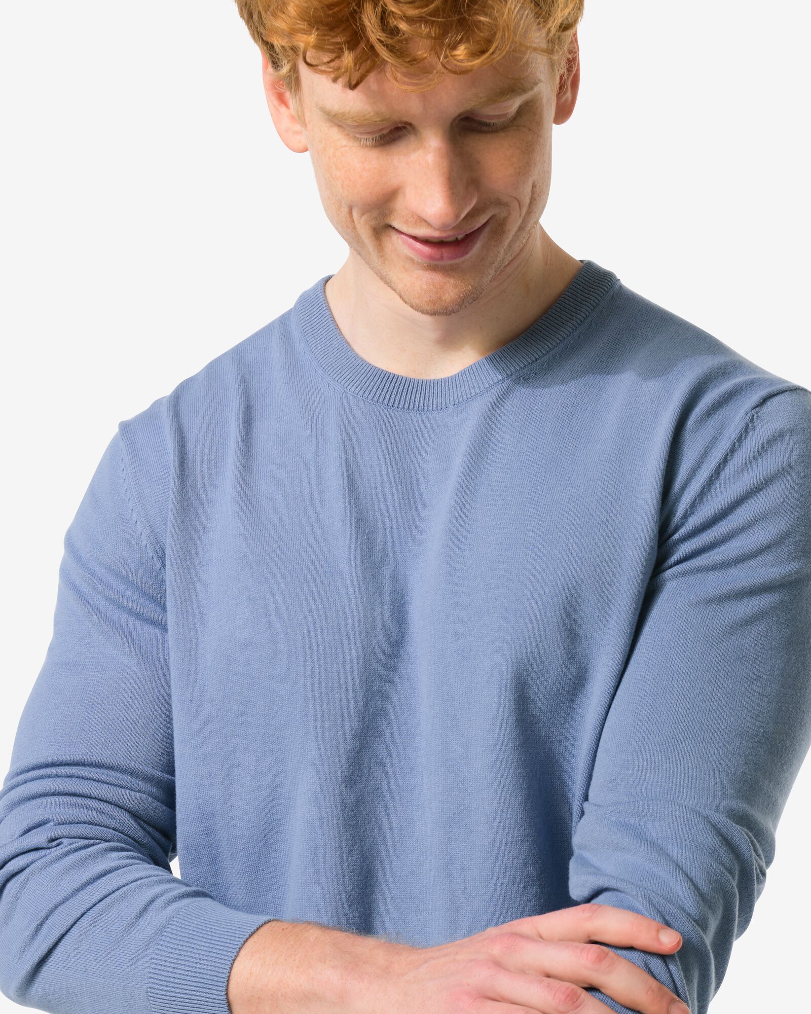 Herren-Pullover mittelblau - 2140080MIDBLUE - HEMA