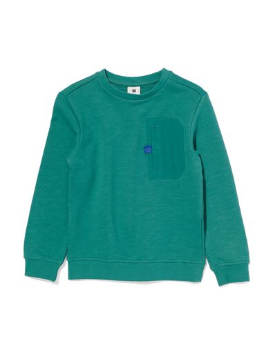 kindersweater met borstvakje blauw blauw - 30778123BLUE - HEMA
