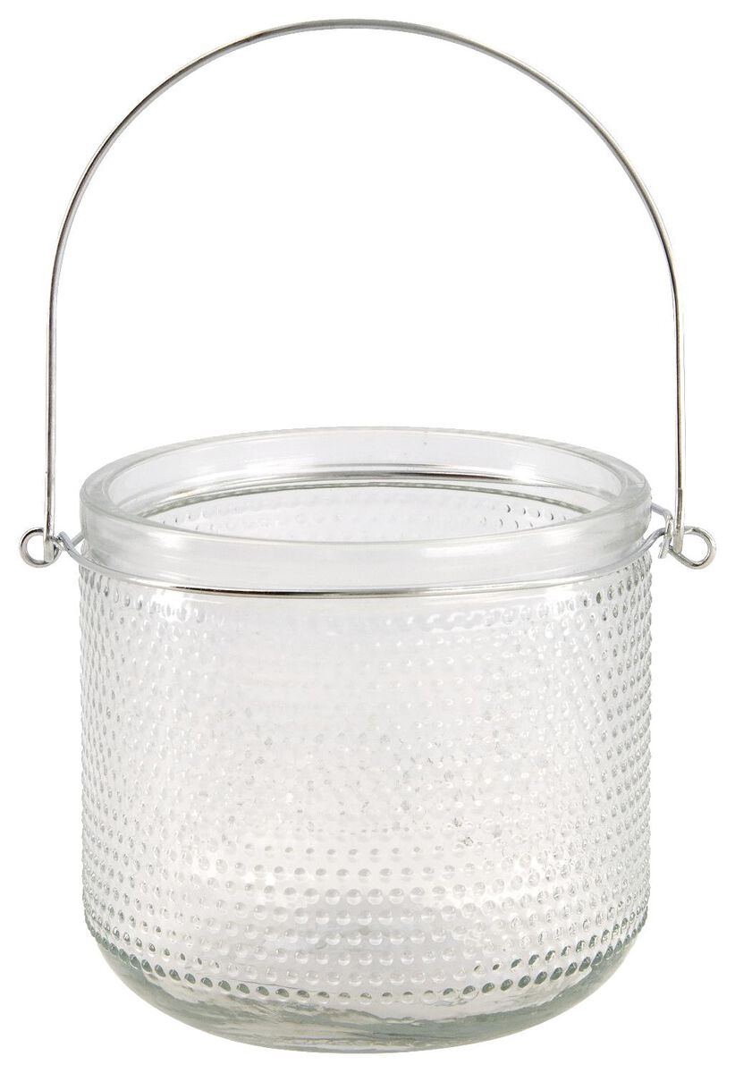 Teelichthalter, Relief, Glas, Ø 10 x 9.5 cm - 41820134 - HEMA