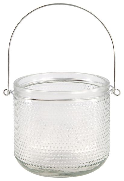 Teelichthalter, Relief, Glas, Ø 10 x 9.5 cm - 41820134 - HEMA