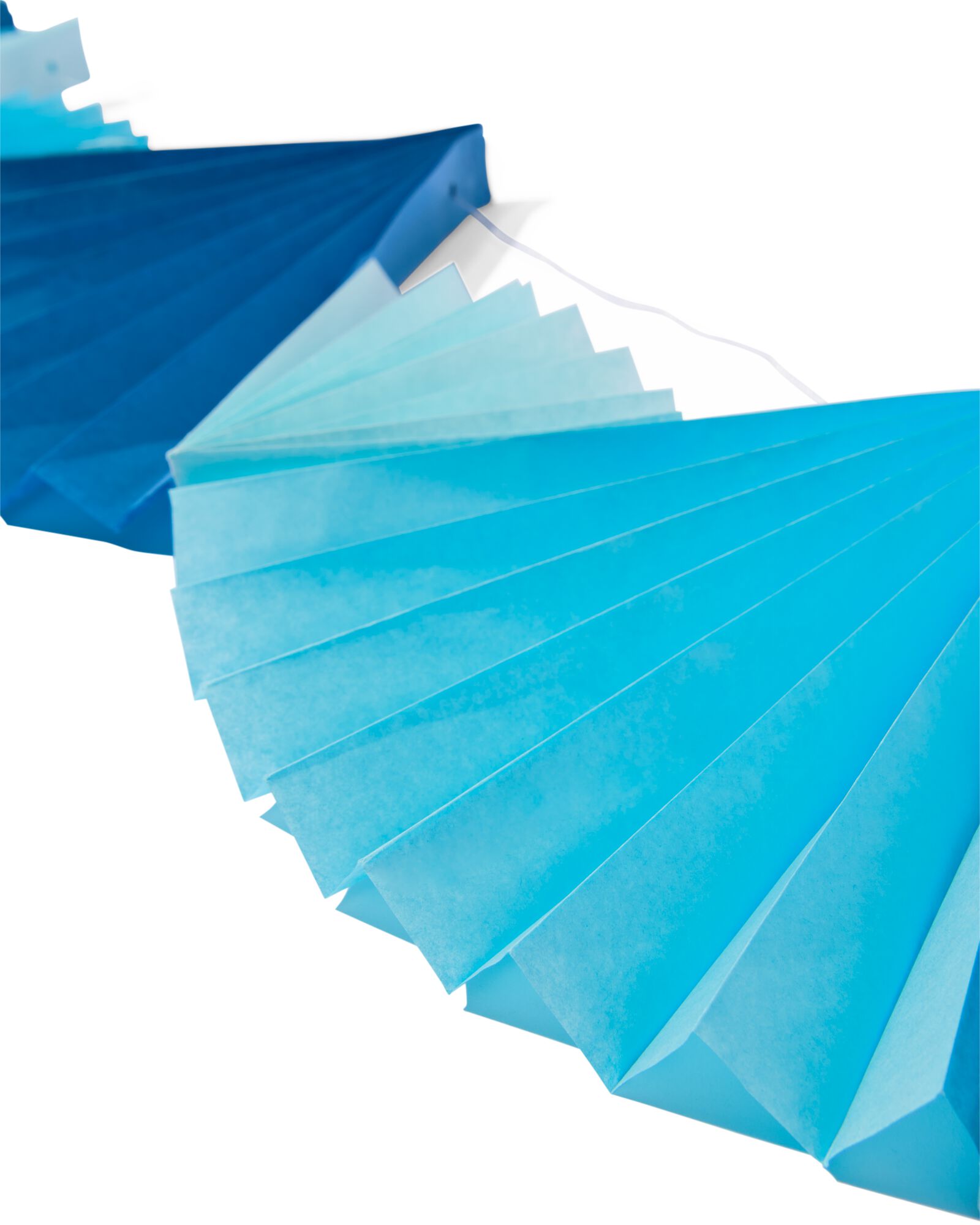 guirlande en papier &eacute;ventail bleu 6m - 14250152 - HEMA