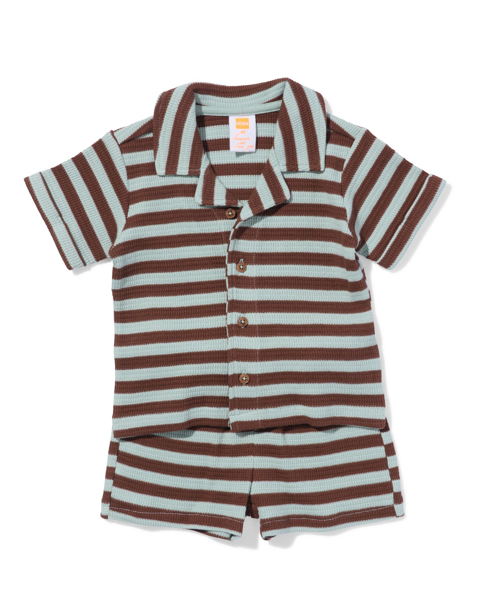 babykledingset comfy fit fijngebreid strepen blauw blauw - 33189870BLUE - HEMA