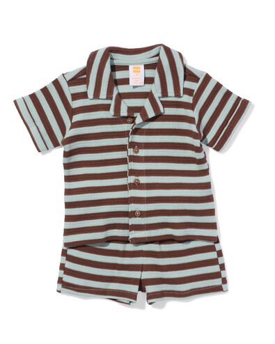 babykledingset comfy fit fijngebreid strepen blauw blauw - 33189870BLUE - HEMA
