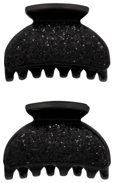 2er-Pack Haarspangen, schwarz mit Glitter, 3.5 cm - 11800123 - HEMA