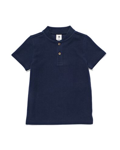 kinder t-shirt wafel blauw 122/128 - 30779859 - HEMA