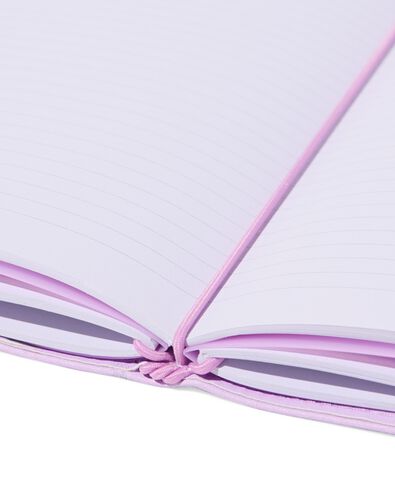 Nachf&uuml;llbares Notizbuch A5, gef&uuml;llt mit Linienbl&auml;ttern, Lila - 14170092 - HEMA
