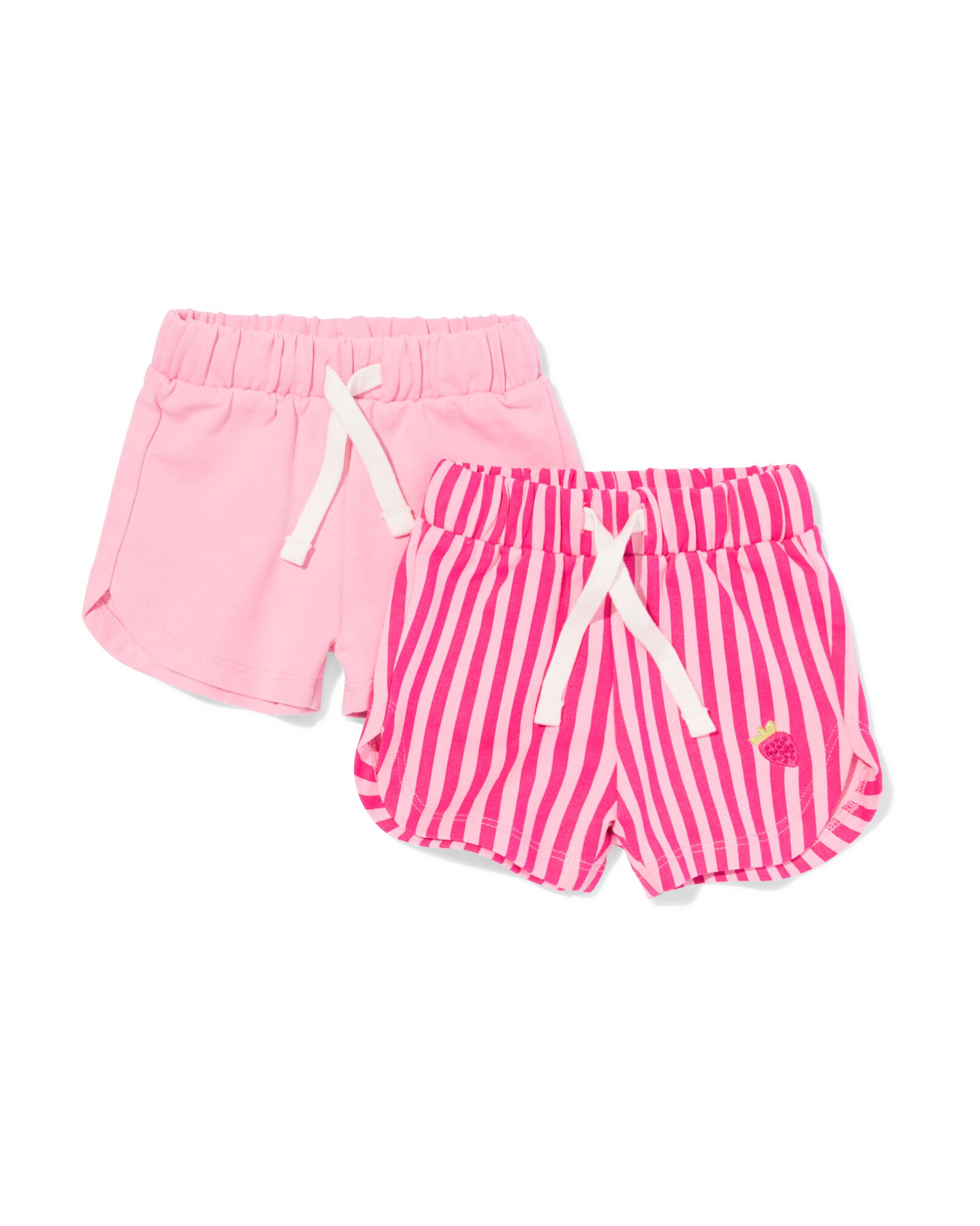 Baby-Shorts, bequeme Passform, gestreift &ndash; 2 St&uuml;ck rosa rosa - 33095670PINK - HEMA