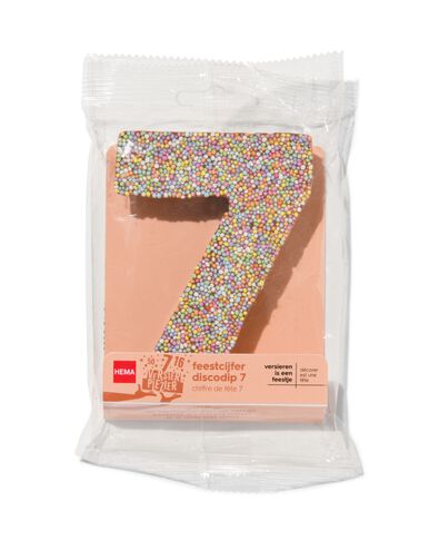 chiffre de fête 7 en chocolat avec perles multicolores - 10360008 - HEMA