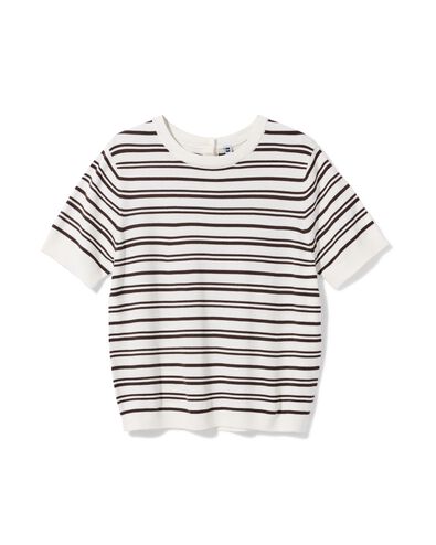pull femme Fally maille fine rayures blanc/noir blanc/noir - 36304010WHITEBLACK - HEMA