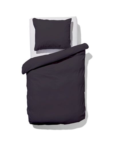housse de couette 140x200/220cm en coton doux gris fonc&eacute; - 5797025 - HEMA