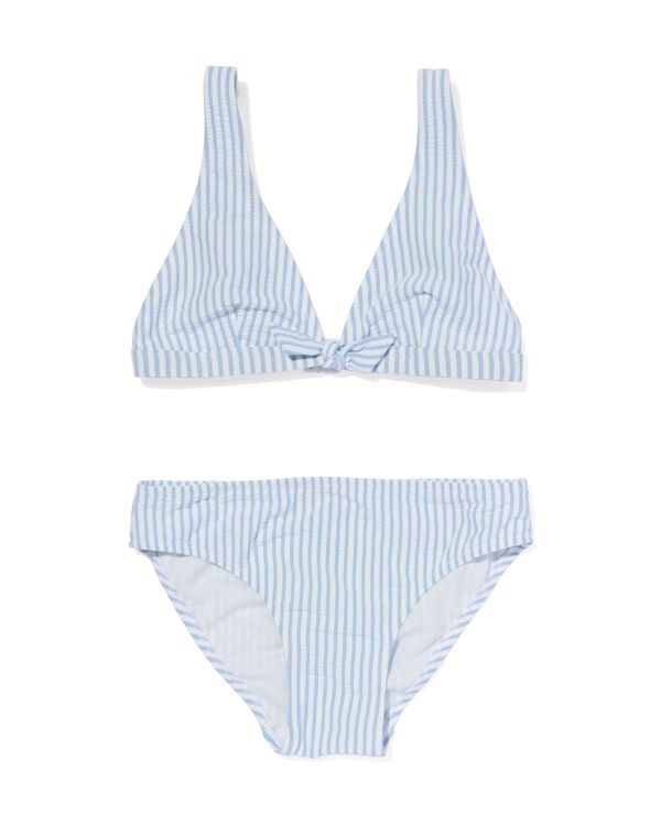 Kinder-Bikini, Streifen hellblau hellblau - 22209630LIGHTBLUE - HEMA
