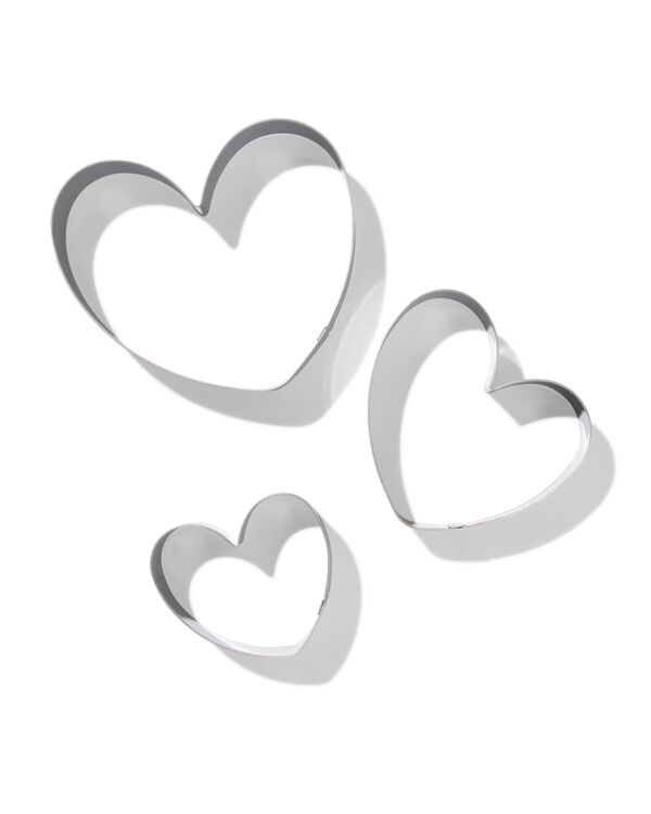 koekvormpjes hart liefde - 3 stuks - 60800237 - HEMA