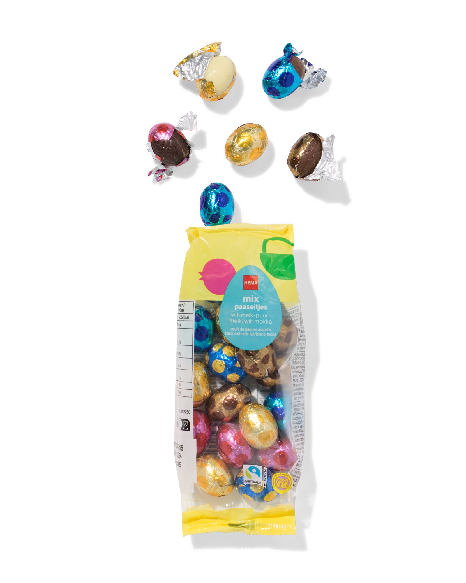 oeufs en chocolat lait blanc noir 175g - 24212250 - HEMA