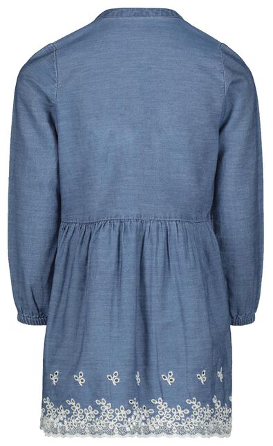 Kinder-Kleid, Stickerei jeansfarben - 1000021974 - HEMA
