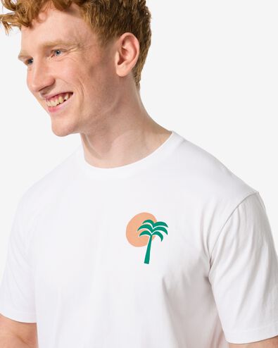Herren-T-Shirt, mit Rückenaufdruck weiß M - 2115815 - HEMA