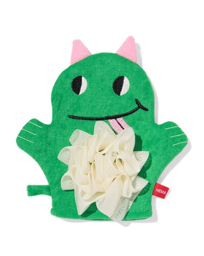 gant de toilette monstre vert  - 11870149 - HEMA