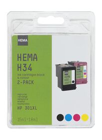 2 cartouches H34 remplace HP 301XL - 38399218 - HEMA