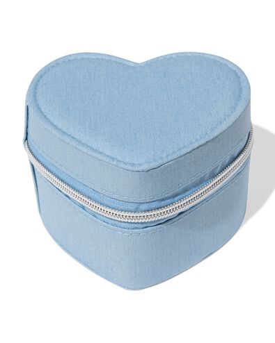 sieradendoos 12x12x8cm denim hart - 61104417 - HEMA