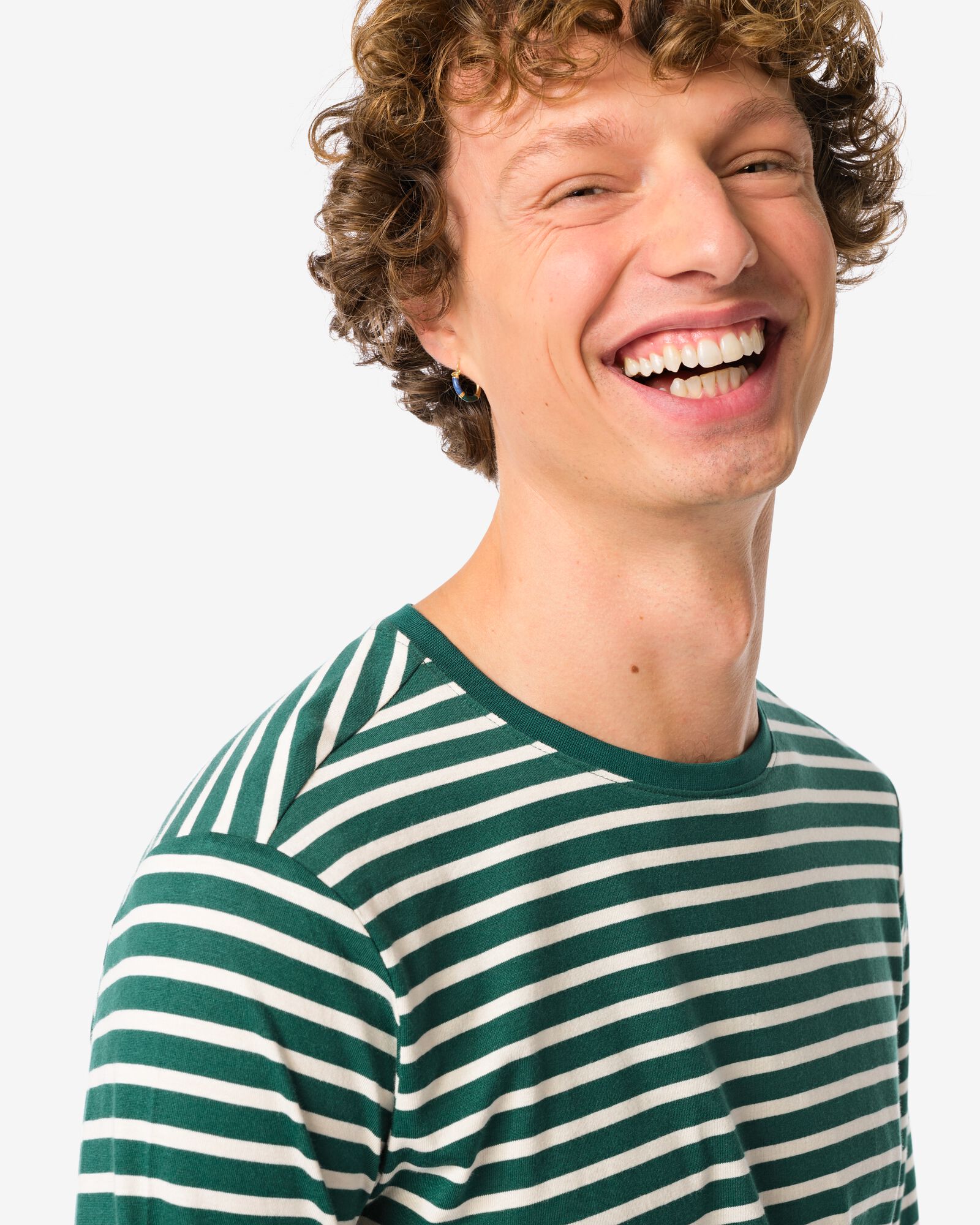 pyjama ray&eacute; homme vert fonc&eacute; - 23600040DARKGREEN - HEMA