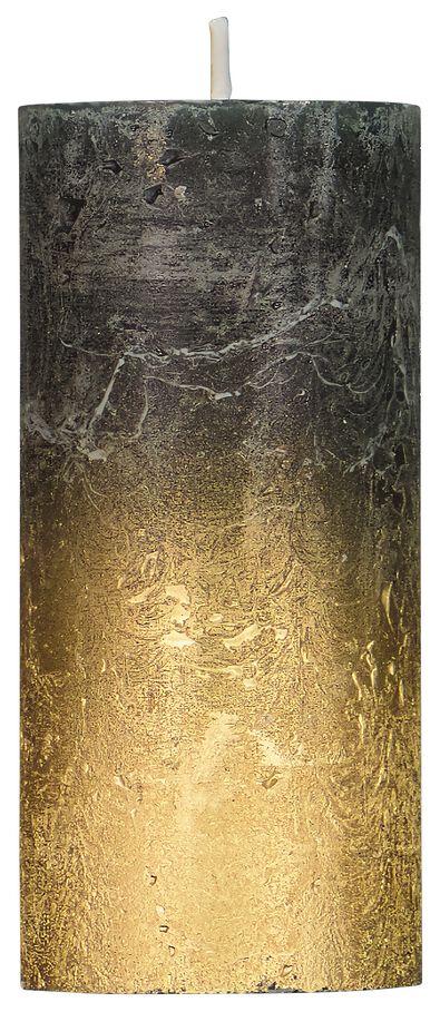 rustikale Kerze, Ø 5 x 11 cm, dunkelgrün/golden dunkelgrün 5 x 11 - 13502780 - HEMA