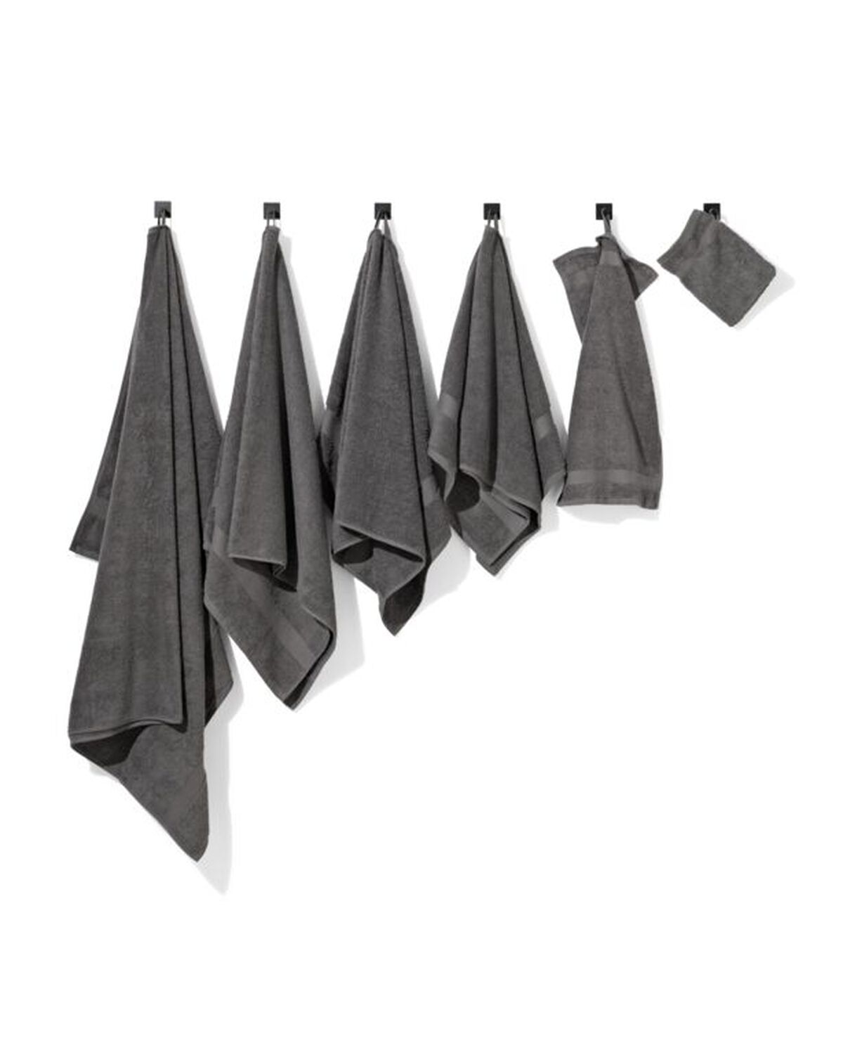 zware kwaliteit handdoeken donkergrijs - 200867 - HEMA