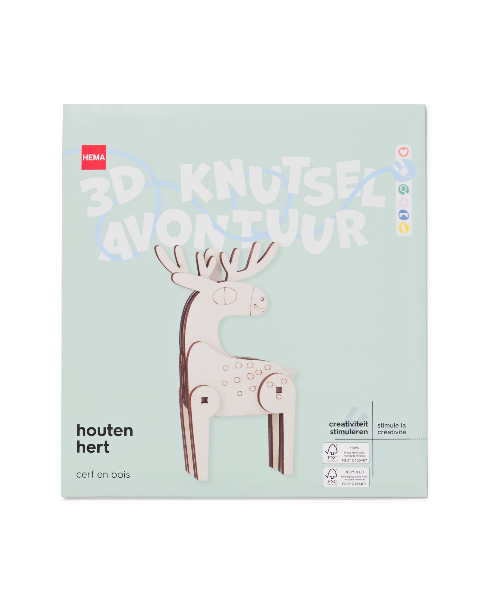 bouwplaat houten hert - 15900370 - HEMA