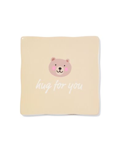 carreau 10x10 cm céramique ourson "hug for you" beige   - 61100290 - HEMA