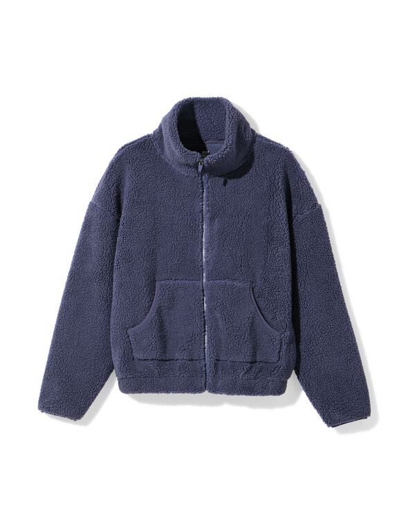dames sherpa jas blauw - 36050100BLUE - HEMA