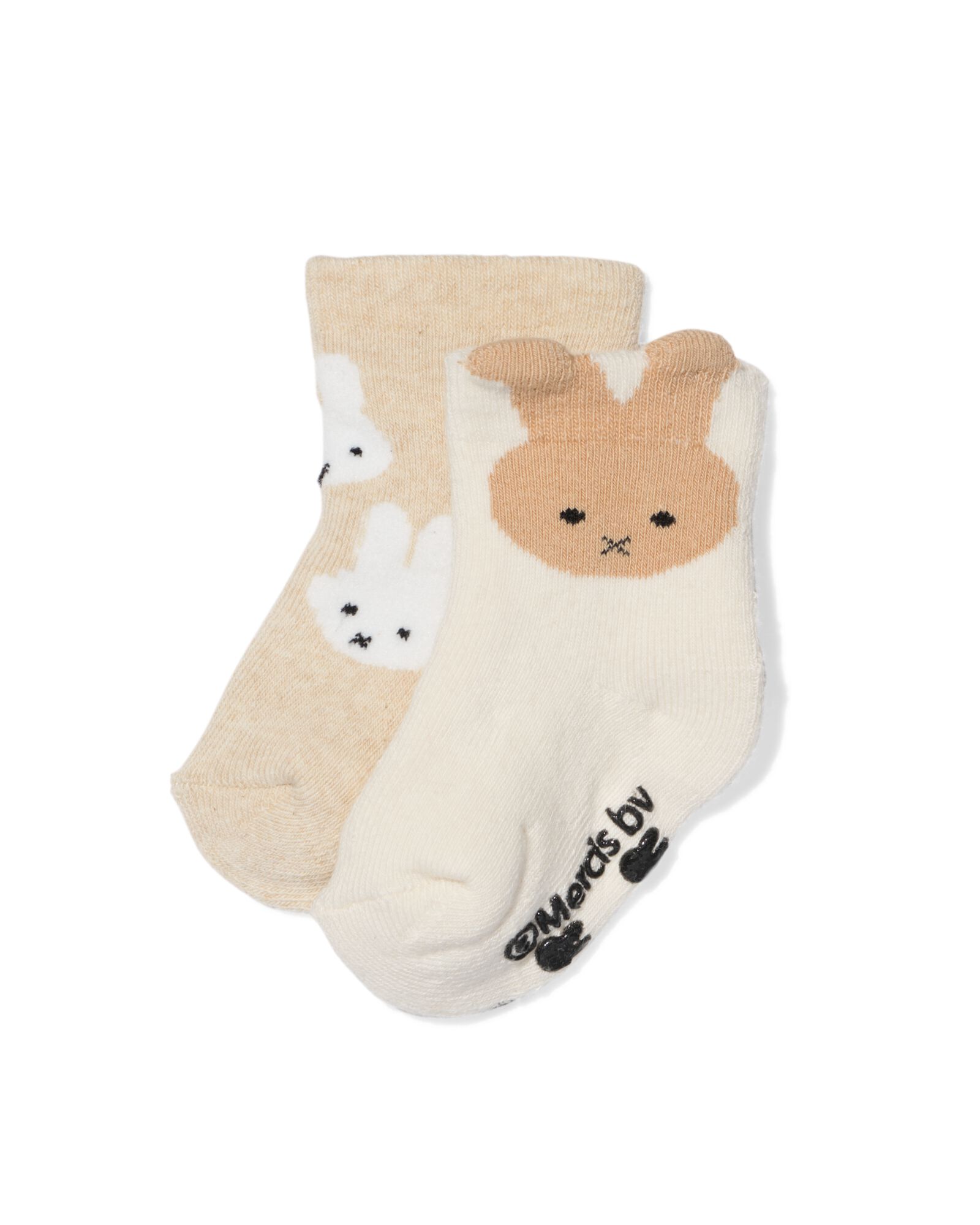 chaussettes b&eacute;b&eacute; Miffy en &eacute;ponge - 2 paires beige beige - 4700790BEIGE - HEMA