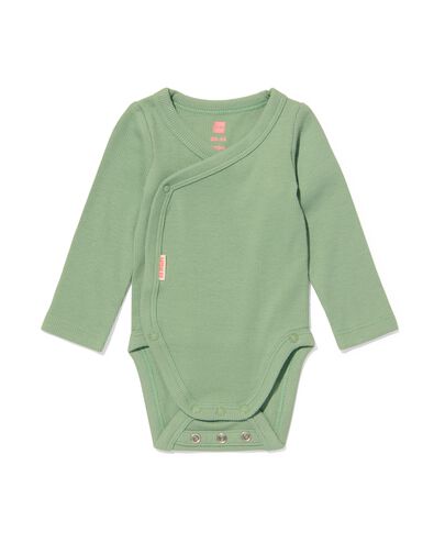 body b&eacute;b&eacute; crois&eacute; &eacute;volutif c&ocirc;tel&eacute; avec bambou stretch vert vert - 33480910GREEN - HEMA