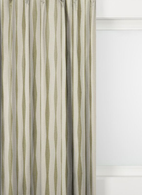 tissu de rideau Andel translucide vagues &eacute;cru-vert - 46032836 - HEMA