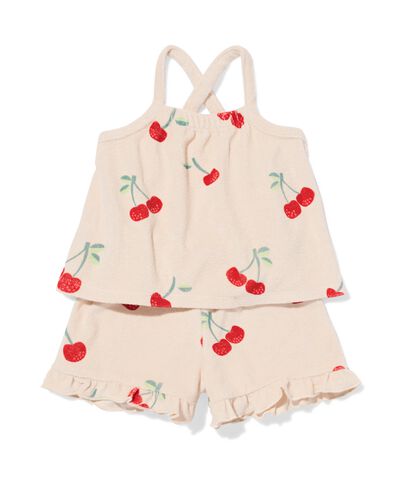 ensemble v&ecirc;tements b&eacute;b&eacute; &eacute;ponge cerises &eacute;cru - 33004370ECRU - HEMA