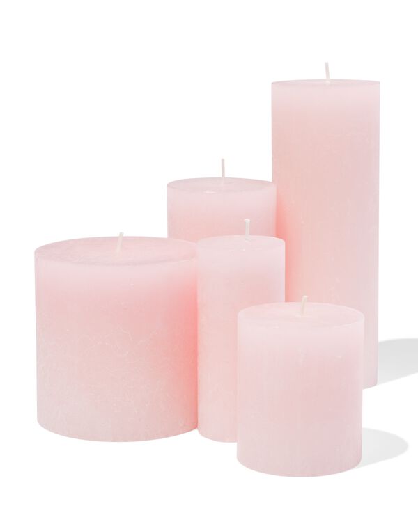 bougies rustiques rose p&acirc;le rose p&acirc;le - 2000000427 - HEMA