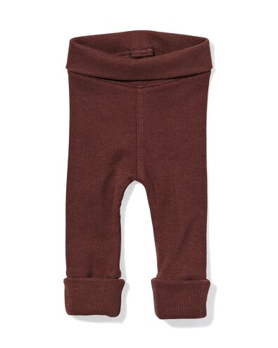 newborn meegroei legging LENZING&trade; ECOVERO&trade; rib donkerbruin - 33429120DARKBROWN - HEMA