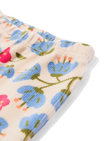 legging b&eacute;b&eacute; &eacute;vas&eacute; c&ocirc;tel&eacute; velours fleurs &eacute;cru &eacute;cru - 33066070ECRU - HEMA