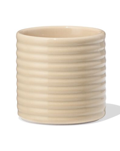 Blumentopf ⌀ 7 x6,6 cm, Keramik, gerillt, Beige - 13325020 - HEMA