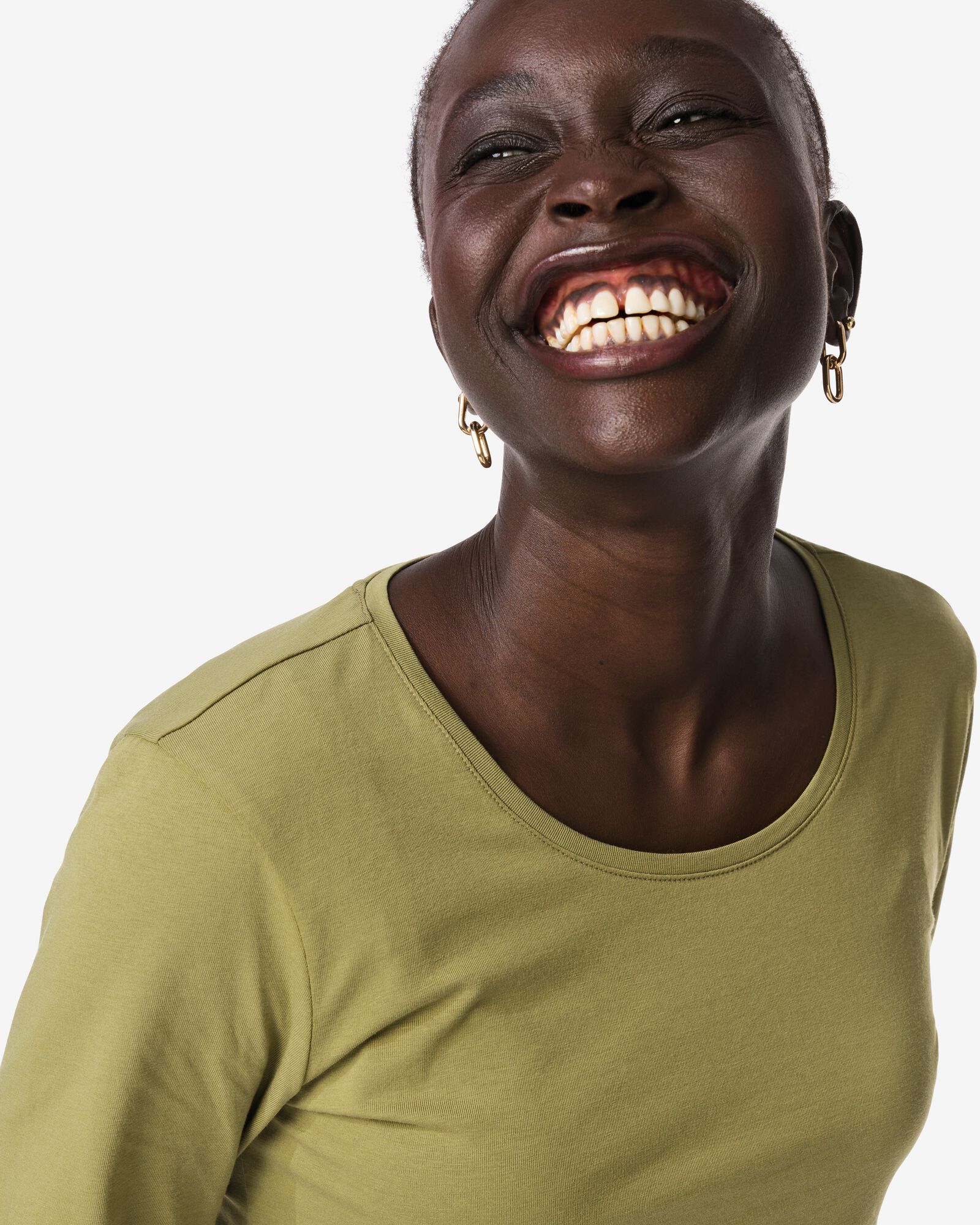 Damen-T-Shirt Basic, O-Ausschnitt  olivgr&uuml;n olivgr&uuml;n - 36304330OLIVE - HEMA