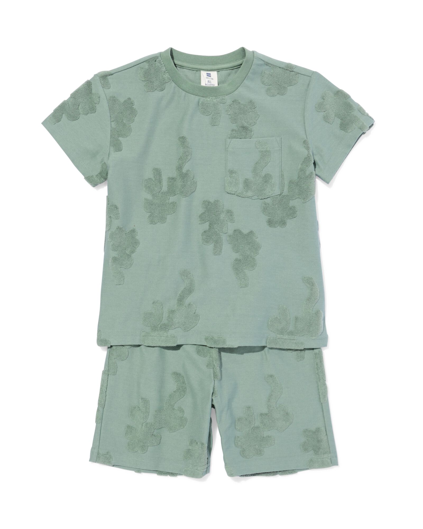 Kinderbekleidungsset, Regular Fit gr&uuml;n 98/104 - 30718325 - HEMA