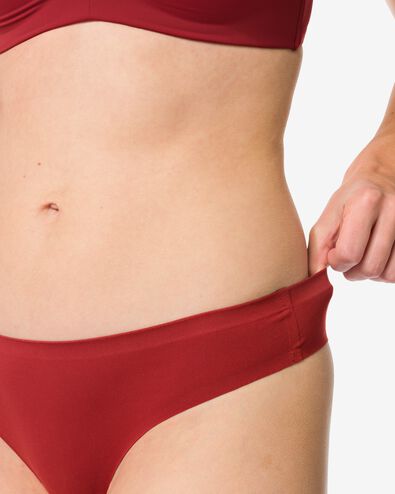 damesstring second skin micro donkerrood donkerrood - 19631345DARKRED - HEMA