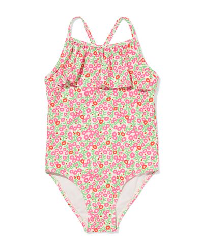 Kinderbadeanzug Blumen rosa - 22250250PINK - HEMA