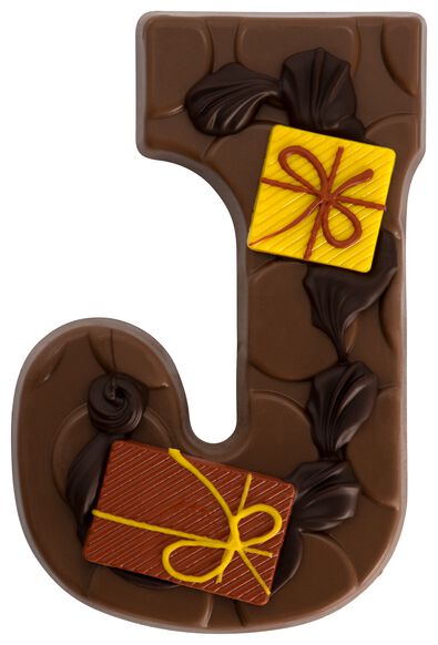 lettre en chocolat au lait d&eacute;cor&eacute;e &agrave; la main 200 g - 1000017008 - HEMA
