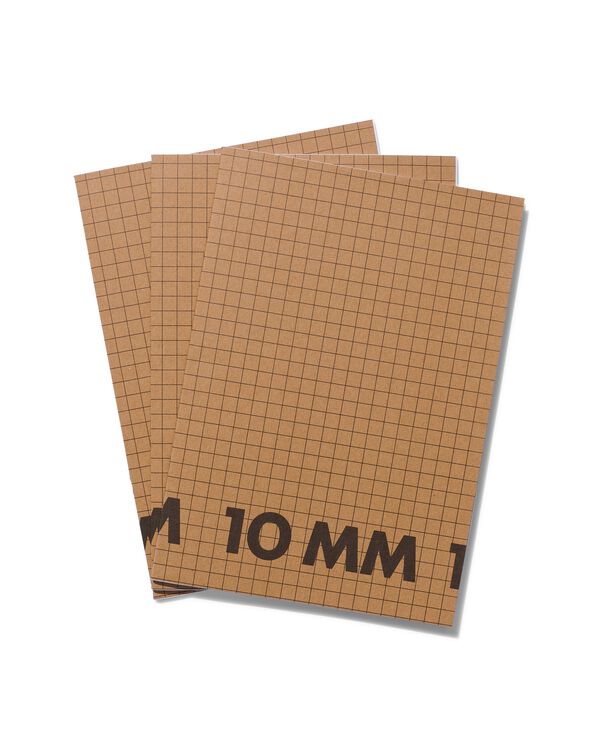 3er-Pack karierte Hefte (10 mm), DIN A4 - 14170057 - HEMA