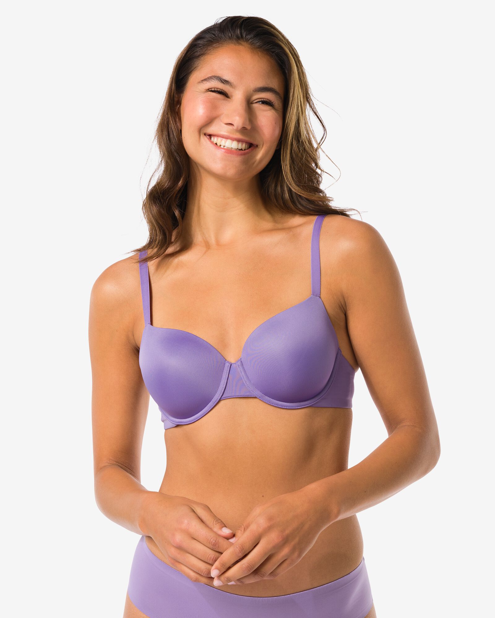 soutien-gorge pr&eacute;form&eacute; avec armatures micro recycl&eacute; violet clair - 21801717LIGHTPURPLE - HEMA