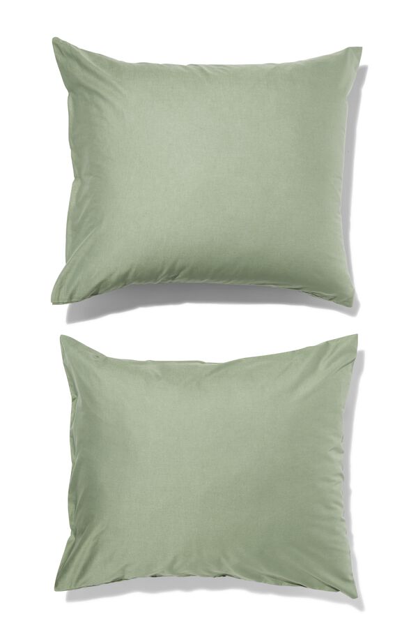 2 Kissenbezüge, Soft Cotton, 60 x 70 cm, grün - 5180038 - HEMA
