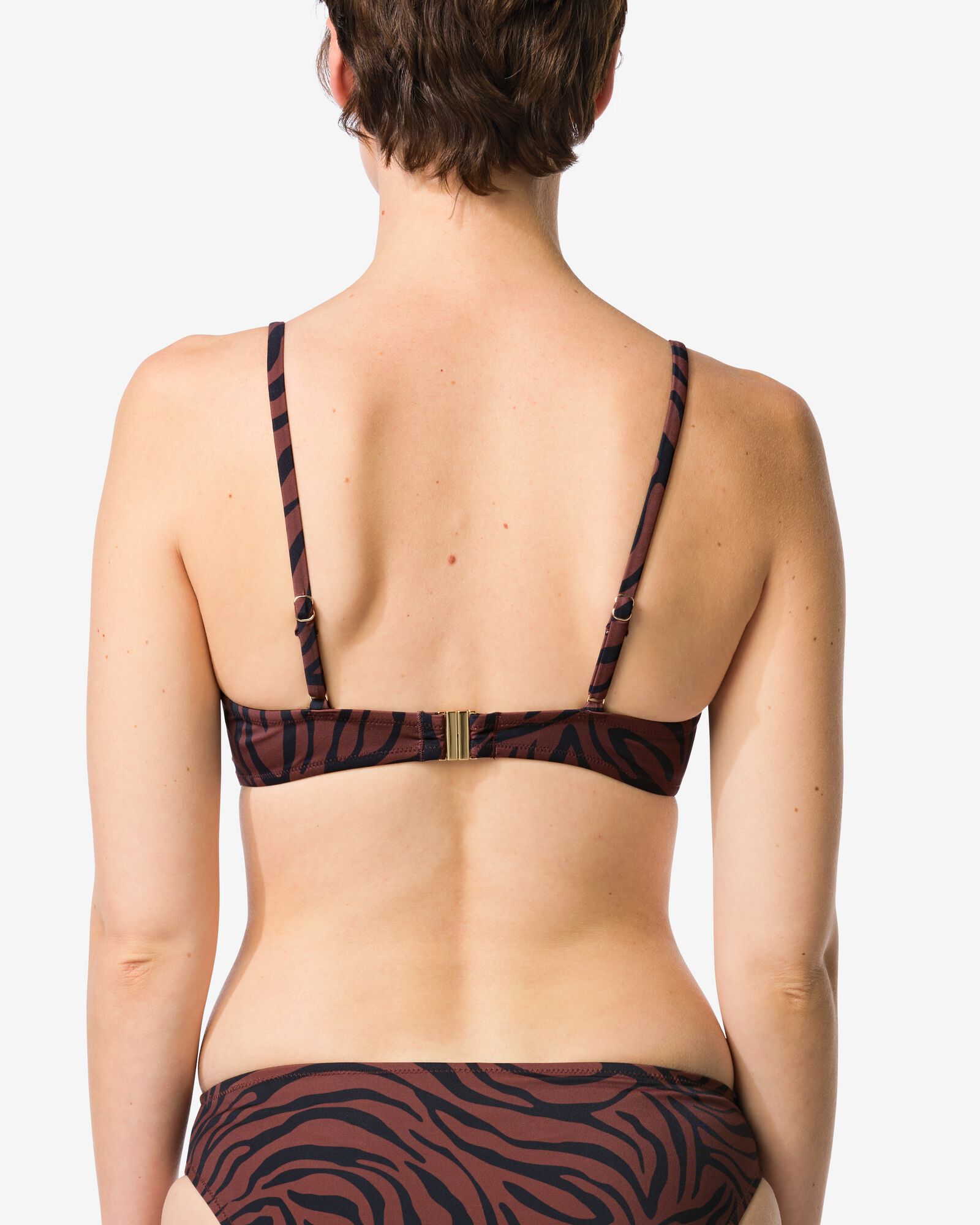 damesbikinitop Evanne zebra chocoladebruin chocoladebruin - 22360580CHOCOLATEBROWN - HEMA