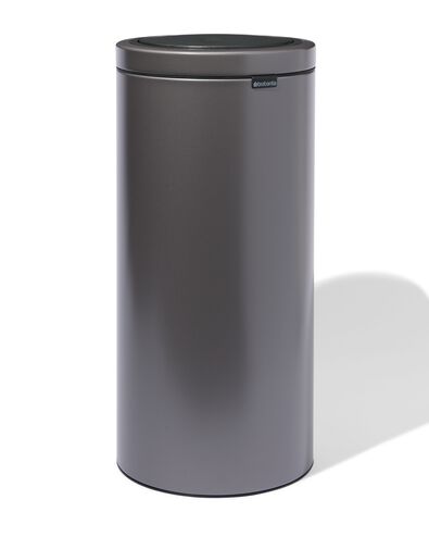 Brabantia Touch Bin Flat Top prullenbak 30L Platinum -  grijs metallic grijs metallic - 2000000361 - HEMA