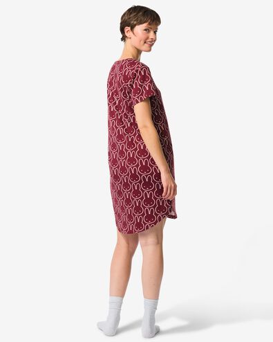 Miffy Damennachthemd aus Mikrofaser  bordeauxrot - 23400870BURGUNDYRED - HEMA