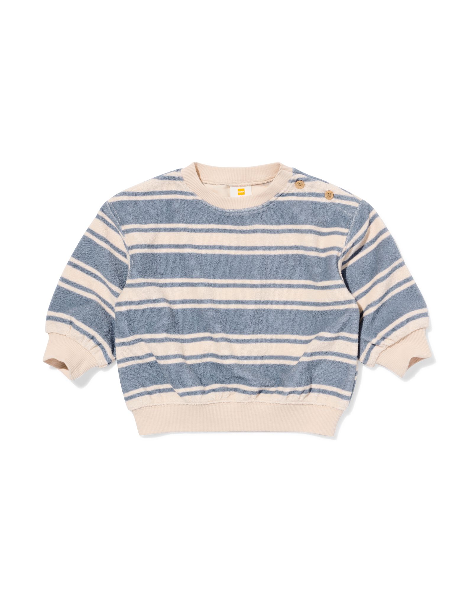 baby sweater terry strepen blauw - 33165470BLUE - HEMA